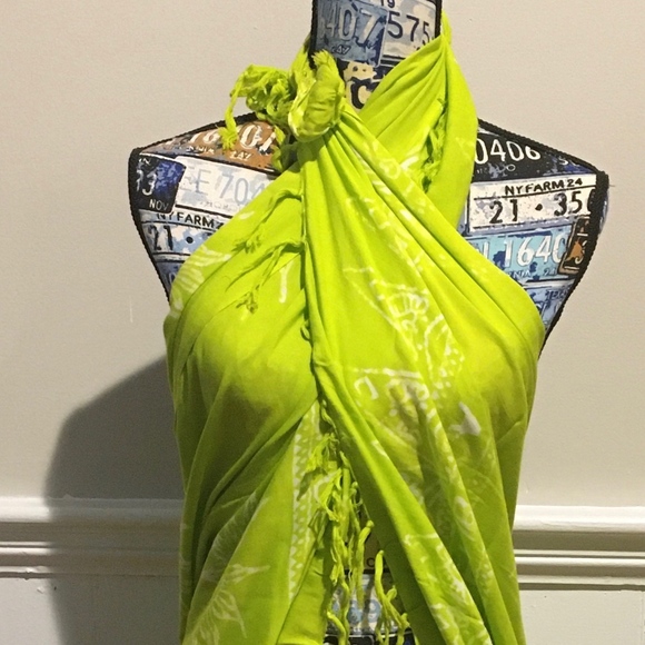 Lime Green Dominican SwimSuit/Bikini Wrap Oversize - Picture 2 of 8